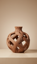 Terracotta Thread Sculptural Vase
